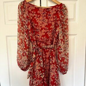 Red long sleeved dress perfect condition size M